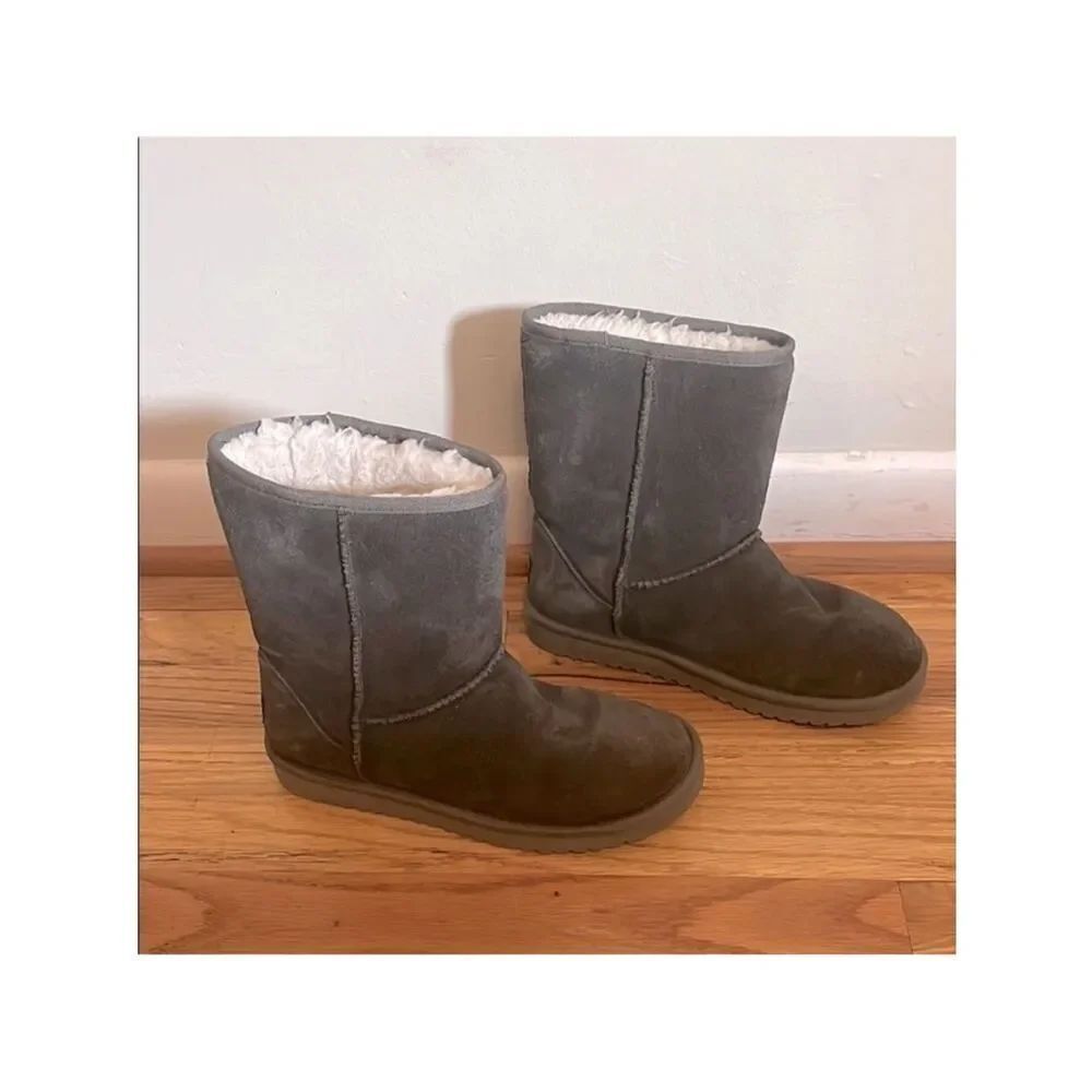 Koolaburra Gray Mid-Calf Boots with Plush Lining